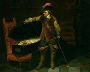 Paul Delaroche Cromwell and the corpse of Charles I oil painting